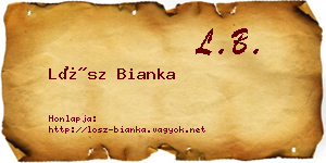 Lősz Bianka névjegykártya